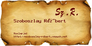 Szoboszlay Róbert névjegykártya