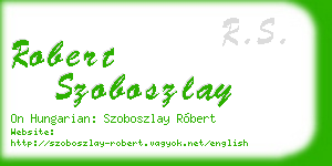 robert szoboszlay business card