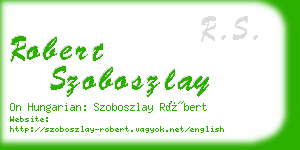 robert szoboszlay business card